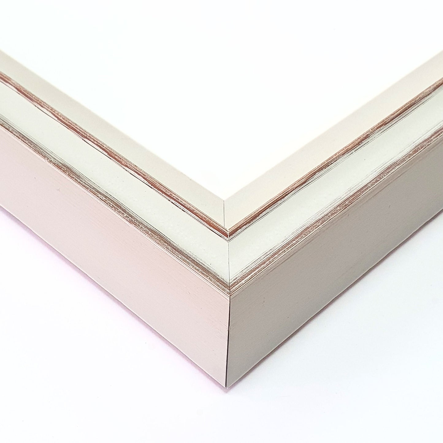 43mm Wide, 36mm Deep Canvas Frame in White with Oak Edge–Premium Wood Craftsmanship, Custom Sizes Available for Perfect Artwork Display