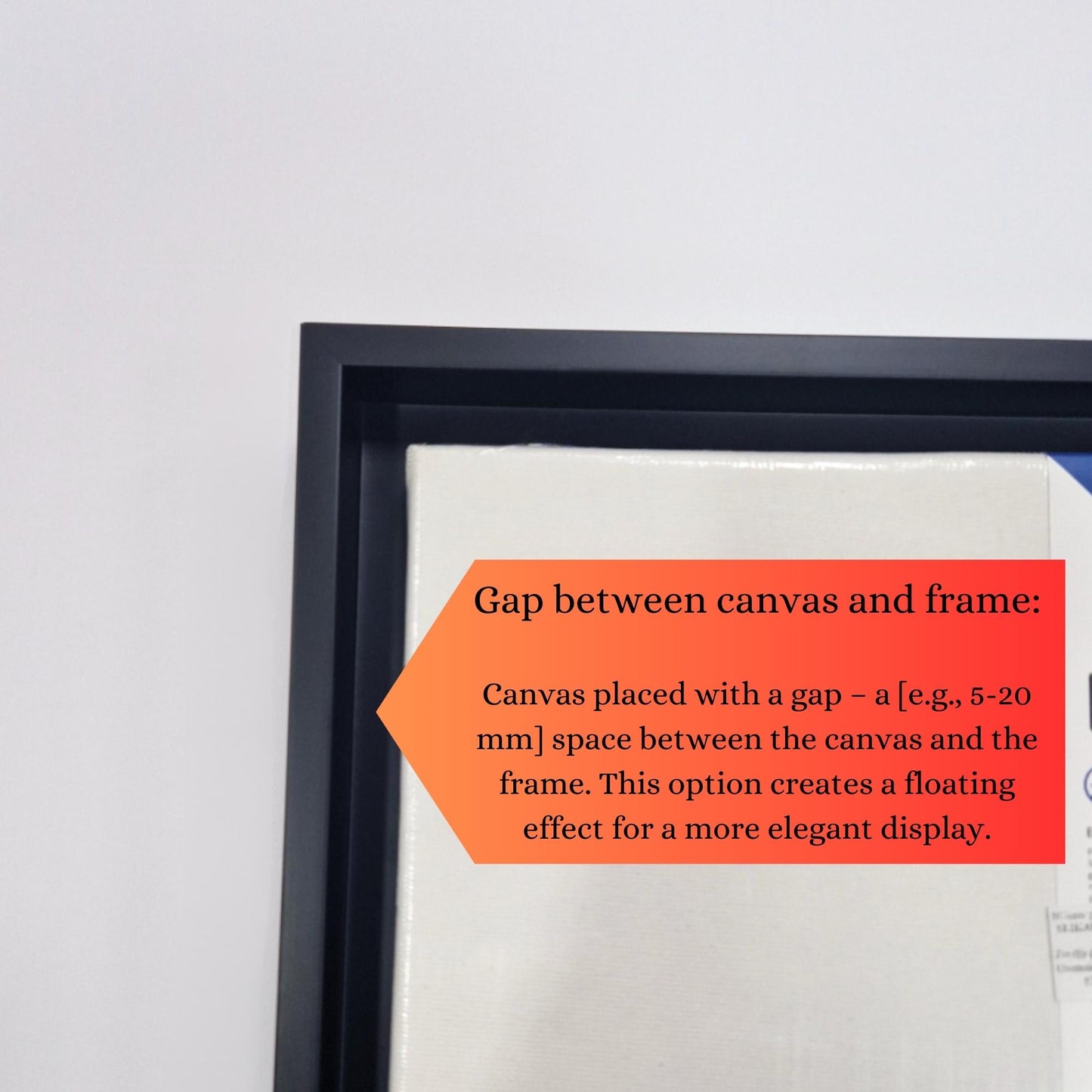 43mm Wide, 36mm Deep Canvas Frame in White with Oak Edge–Premium Wood Craftsmanship, Custom Sizes Available for Perfect Artwork Display