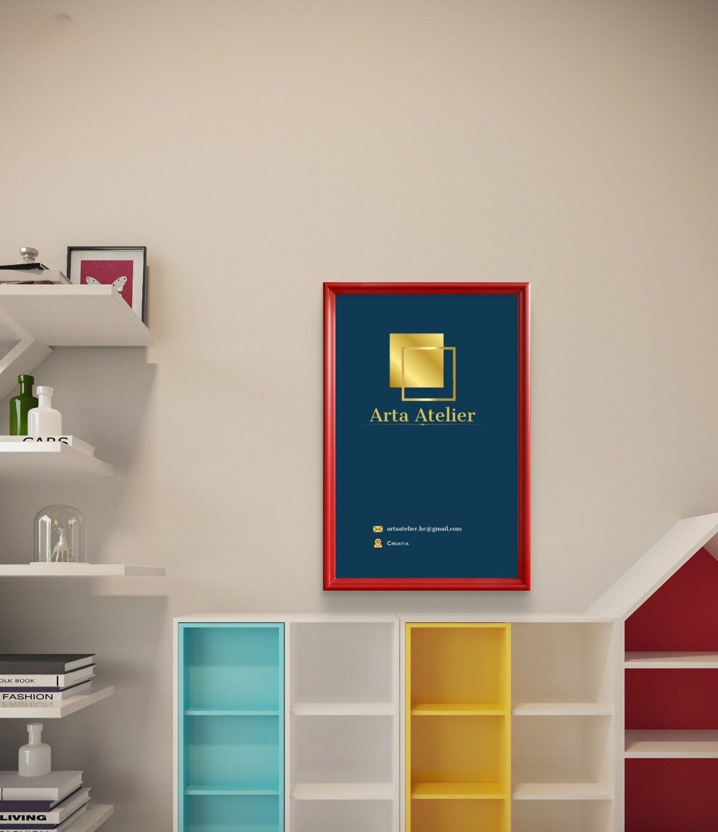 A Timeless Valentine’s Day Gift for Photos, Diplomas, or Art Prints. Handmade with Style - Vivid Red Frame 14 mm Width - All Sizes Available