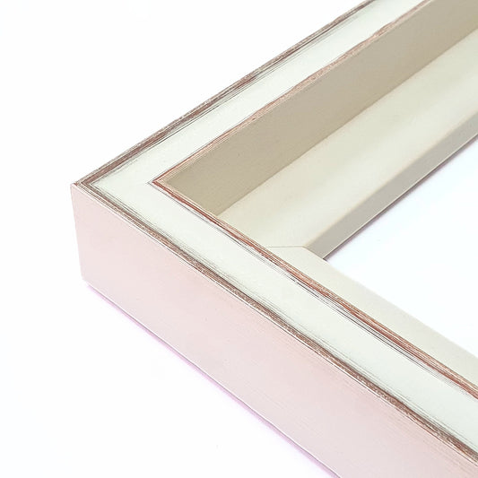 43mm Wide, 36mm Deep Canvas Frame in White with Oak Edge–Premium Wood Craftsmanship, Custom Sizes Available for Perfect Artwork Display