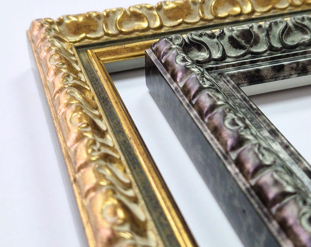 Antique gold and silver picture frame